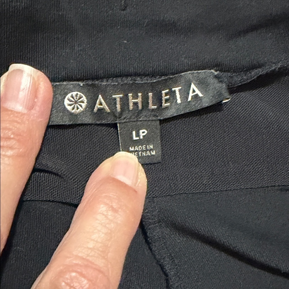 Athleta Woman’s Black Joggers with White Stripe Accents, Size Large Petite. - Picture 9 of 15